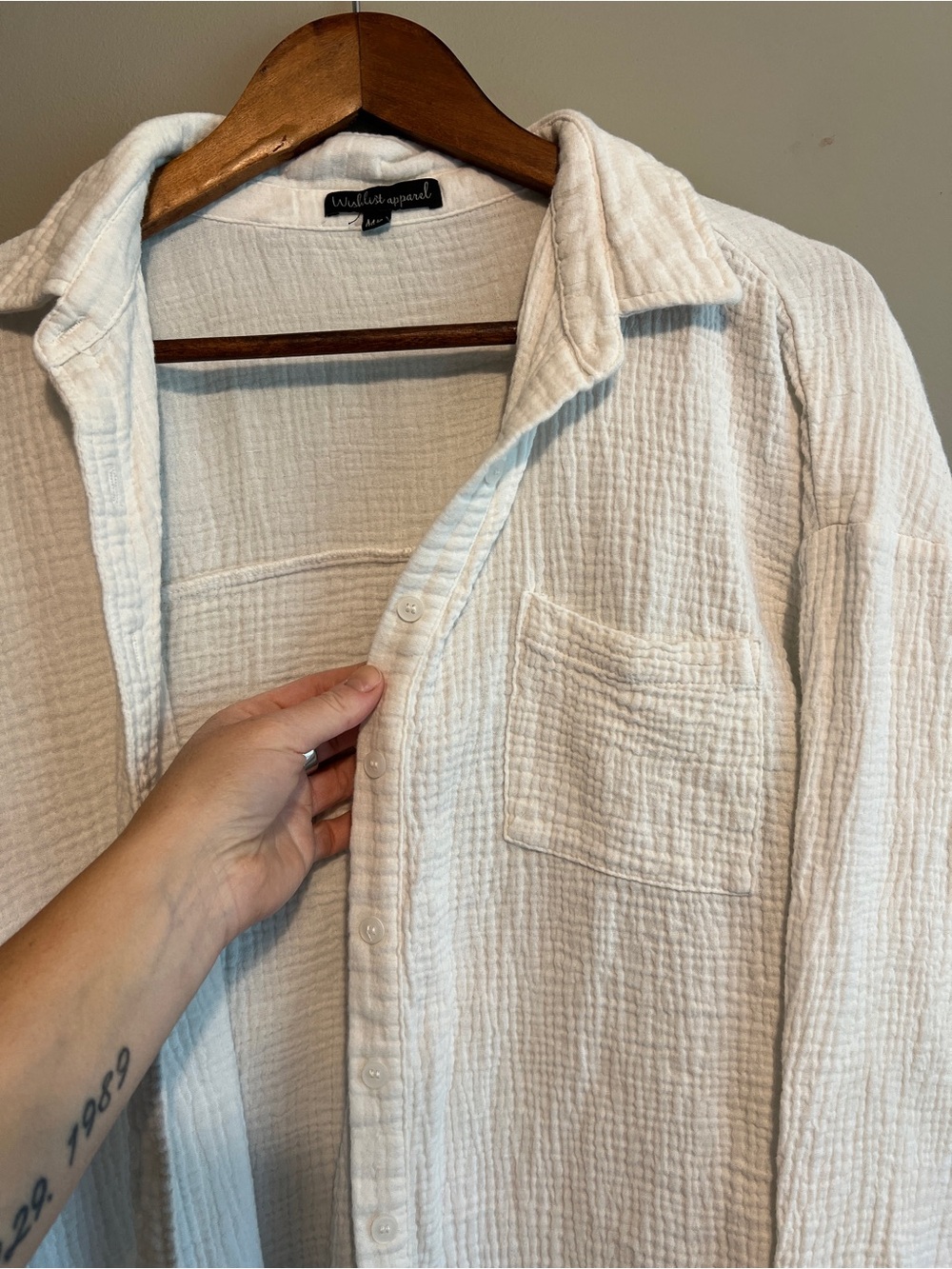 Textured Button-Front Shirt - Picture 5 of 6